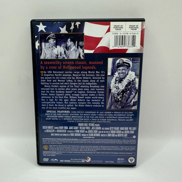 Mister Roberts DVD 1955 Henry Fonda James Cagney Warner Bros Full Screen Edition - Picture 3 of 4